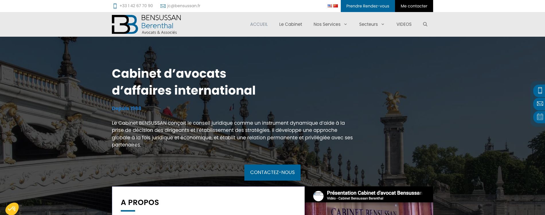 Capture enregistrée du site Bensussan Berenthal & Associés