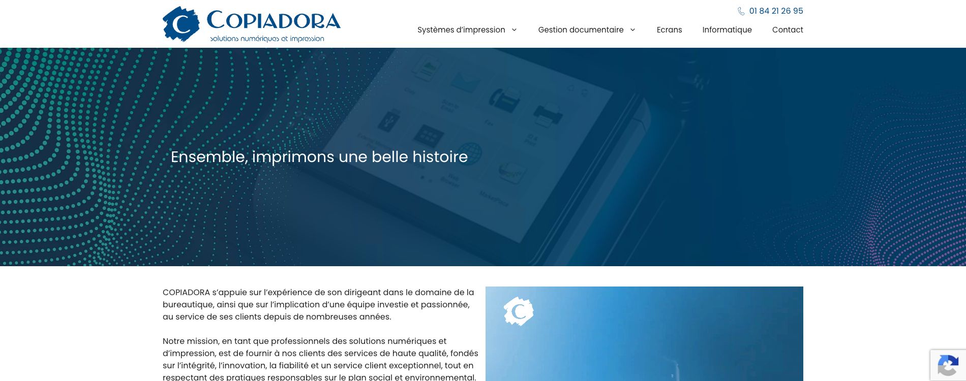 Capture enregistrée du site Copiadora